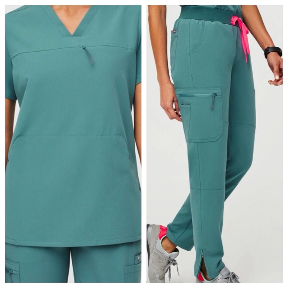 Figs Hydrogreen Remix Scrub Set XS / XST worn once, tall pants! 😍